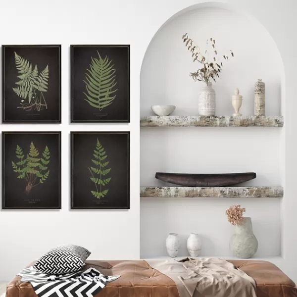 Framed Art-Kirkland's Home Four Ferns Framed Art Prints, Set Of 4 Black/Green