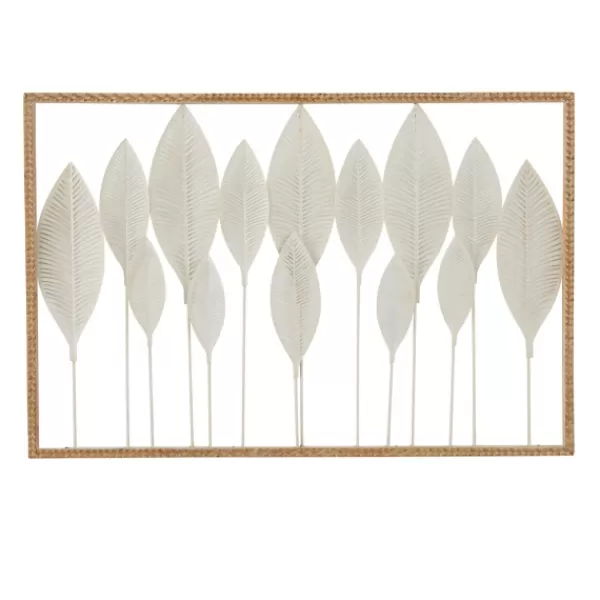 Wall Plaques-Kirkland's Home Framed Cut-Out Leaves Wall Plaque White