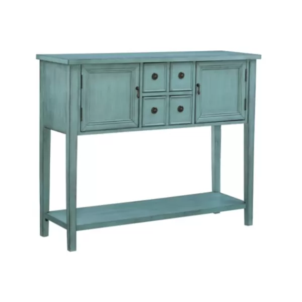 Console Tables-Kirkland's Home Franny Distressed Console Table Blue