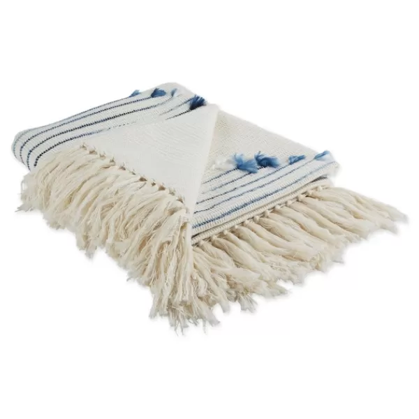 Blankets & Throws-Kirkland's Home French Diamond Cut Throw Blue