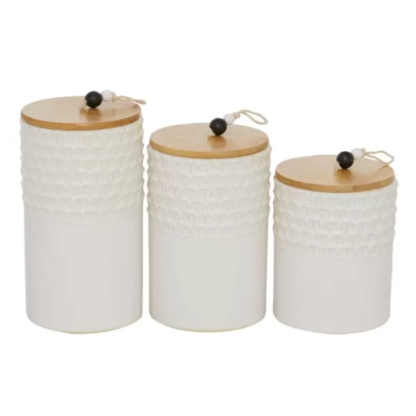 Decorative Bowls & Jars-Kirkland's Home French Scalloped Canisters, Set Of 3 White