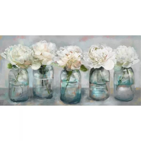 Canvas Art-Kirkland's Home Fresh Picked Peonies Canvas Art Print White/Blue/Gray