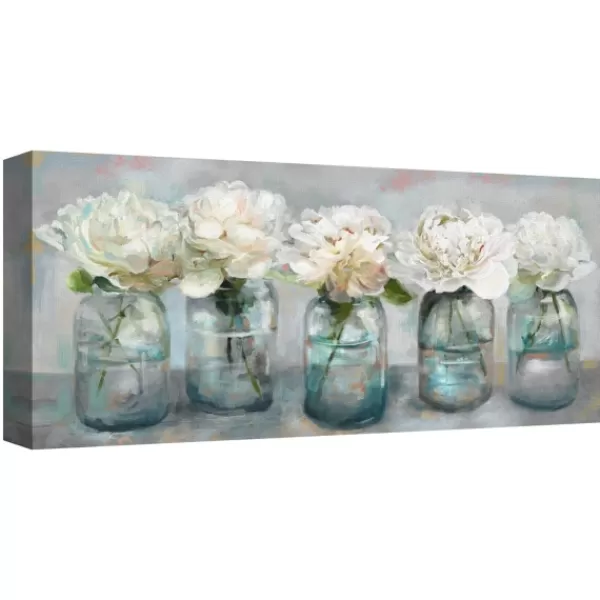 Canvas Art-Kirkland's Home Fresh Picked Peonies Canvas Art Print White/Blue/Gray