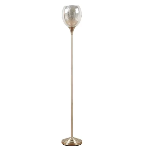 Floor Lamps-Kirkland's Home Frosted Starlight Golden Floor Lamp White