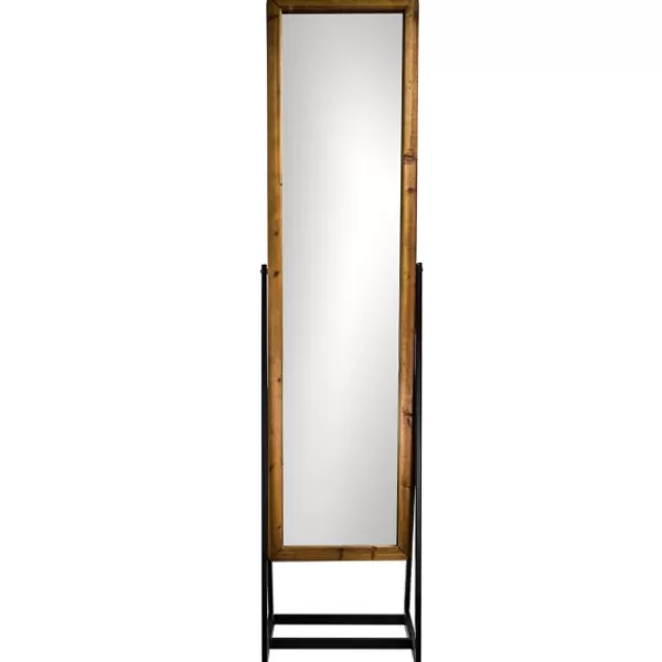 Full Length & Floor Mirrors-Kirkland's Home Full Length Wood And Metal Wall Mirror With Stand