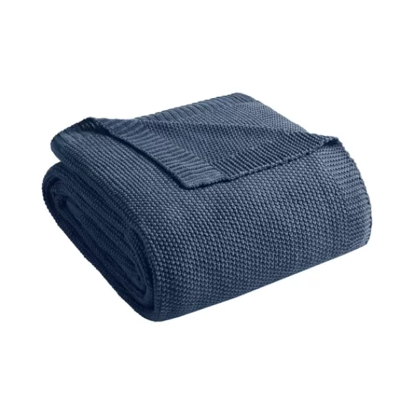 Blankets & Throws-Kirkland's Home Full/Queen Rylan Knit Blanket Blue