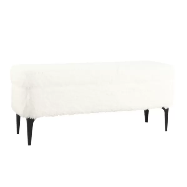 Benches & Ottomans-Kirkland's Home Fur Storage Bench White