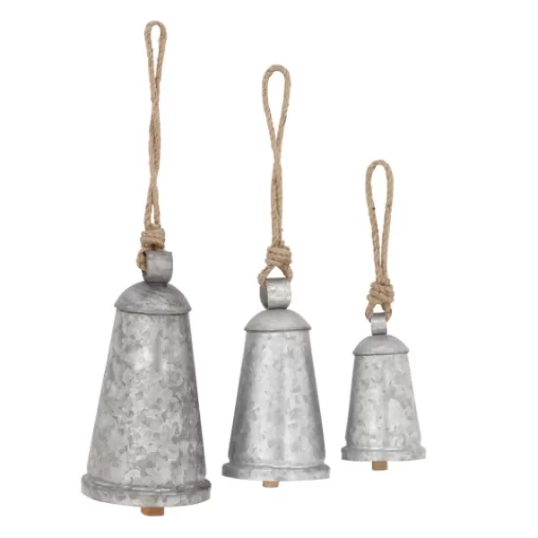 Decorative Accents-Kirkland's Home Galvanized Iron Hanging Bells, Set Of 3 Silver