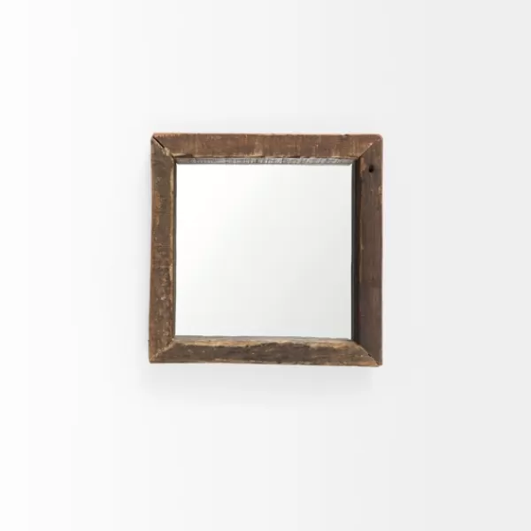 Decorative Mirrors-Kirkland's Home Garcelle Raw Wood Square Wall Mirror