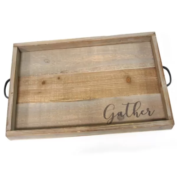 Decorative Trays-Kirkland's Home Gather Wooden Tray Brown