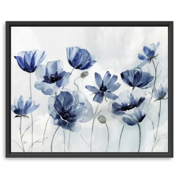 Framed Art-Kirkland's Home Gentian Awakening Framed Canvas Art Print White/Blue/Gray