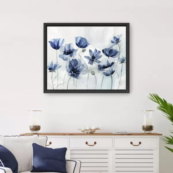 Framed Art-Kirkland's Home Gentian Awakening Framed Canvas Art Print White/Blue/Gray