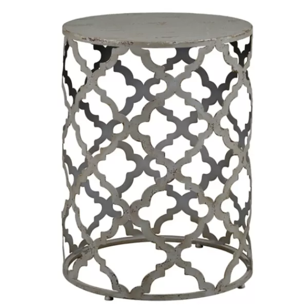 Accent & End Tables-Kirkland's Home Geometric Frame Metal Accent Table Gray