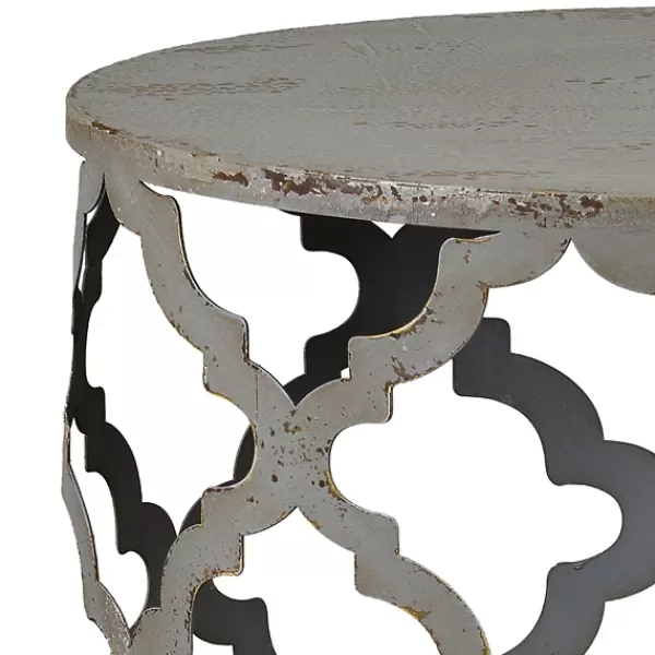 Accent & End Tables-Kirkland's Home Geometric Frame Metal Accent Table Gray