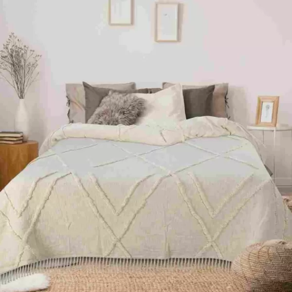 Bedspreads & Coverlets-Kirkland's Home Geometric King Coverlet Ivory