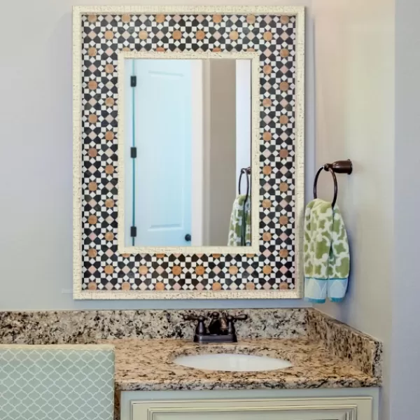 Decorative Mirrors-Kirkland's Home Geometric Tile Print Mirror