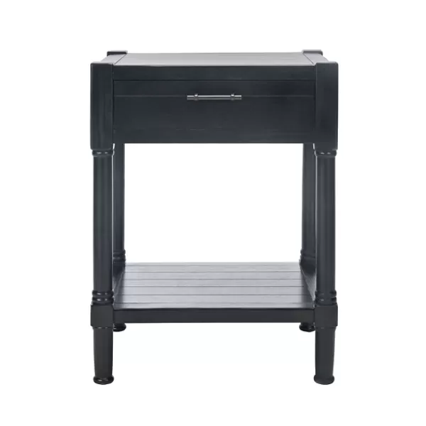 Accent & End Tables-Kirkland's Home Geometrical Industrial Pull Accent Table Black