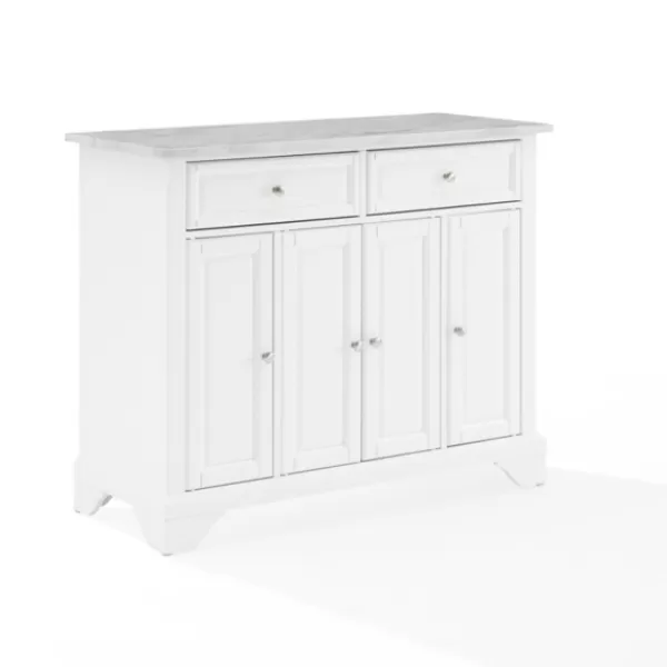 Kitchen Islands & Bar Carts-Kirkland's Home Gia All Marble Kitchen Island White