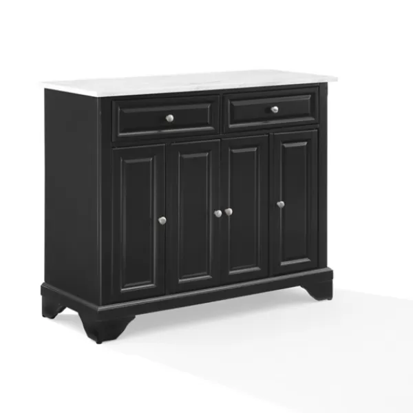 Kitchen Islands & Bar Carts-Kirkland's Home Gia Black And White Marble Kitchen Island Black/White