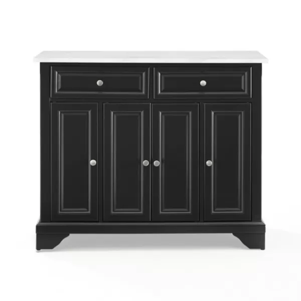 Kitchen Islands & Bar Carts-Kirkland's Home Gia Black And White Marble Kitchen Island Black/White