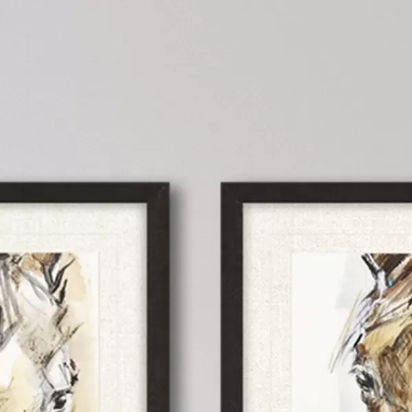 Framed Art-Kirkland's Home Gift Horse Giclee Espresso Framed Prints, Set Of 2 Tan/Brown