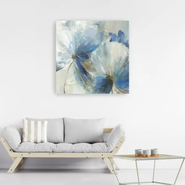 Canvas Art-Kirkland's Home Gigi Flower Ii Canvas Art Print, 40X40 In. Blue/Gray/White