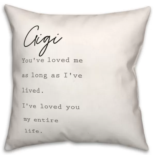 Pillows-Kirkland's Home Gigi I'Ve Loved You My Entire Life White Pillow White/Black