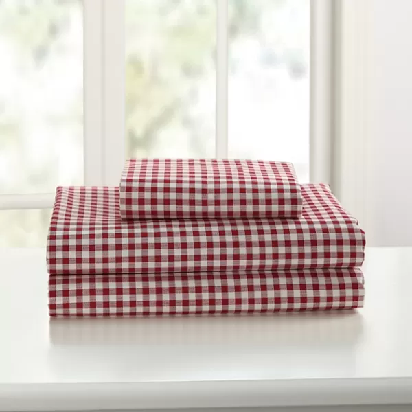 Bed Sheets-Kirkland's Home Gingham Full 3-Pc. Sheet Set Red