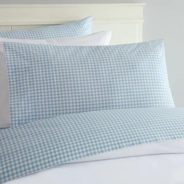 Bed Sheets-Kirkland's Home Gingham Full 3-Pc. Sheet Set Blue