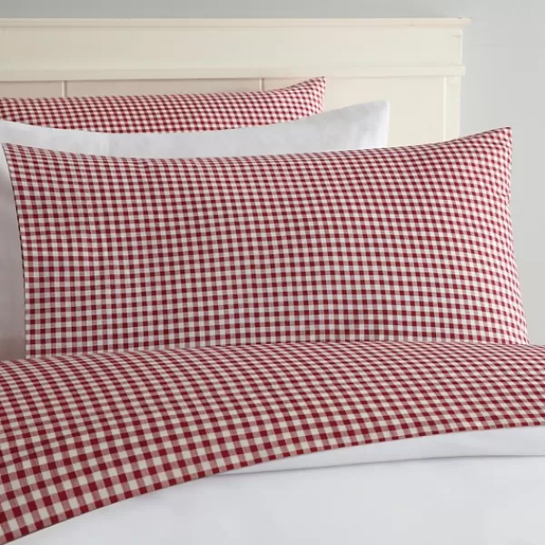 Bed Sheets-Kirkland's Home Gingham Twin 3-Pc. Sheet Set Red