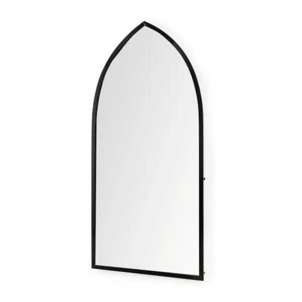 Decorative Mirrors-Kirkland's Home Giovanna Black Metal Pointed Arch Wall Mirror