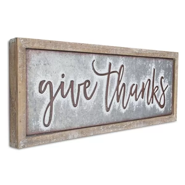 Wall Quotes & Signs-Kirkland's Home Give Thanks Sign Brown/Gray