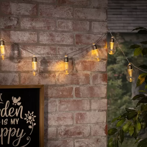 Outdoor Lighting-Kirkland's Home Glass Bulb Solar Outdoor String Lights Silver