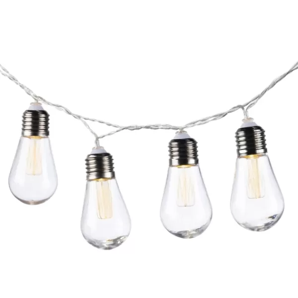 Outdoor Lighting-Kirkland's Home Glass Bulb Solar Outdoor String Lights Silver