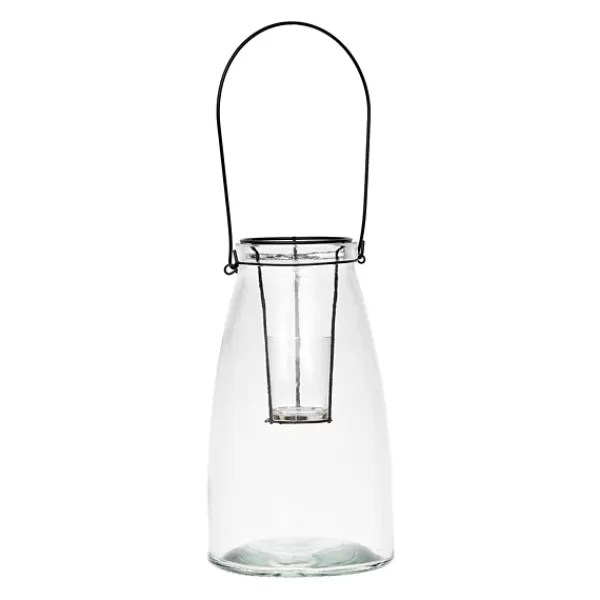 Lanterns-Kirkland's Home Glass Lantern With Metal Insert Clear