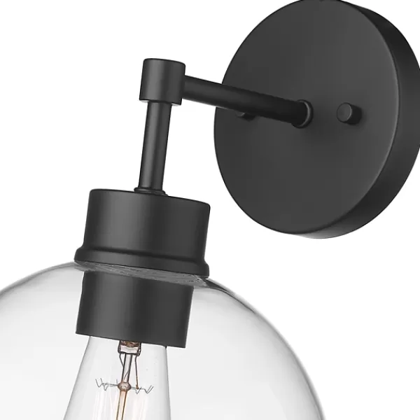 Outdoor Lighting-Kirkland's Home Glass Orb Outdoor Sconce Light Black