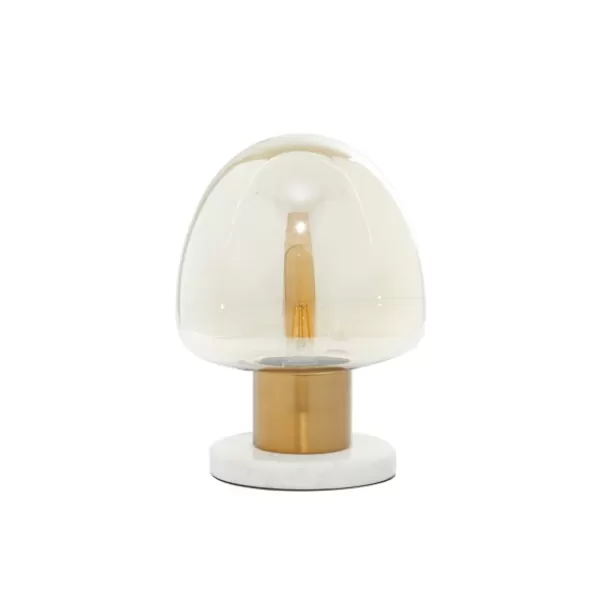 Table Lamps-Kirkland's Home Glass Shade Gold Mushroom Table Lamp Clear