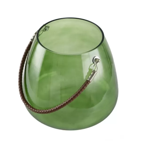 Vases-Kirkland's Home Glass Vase With Handles Green