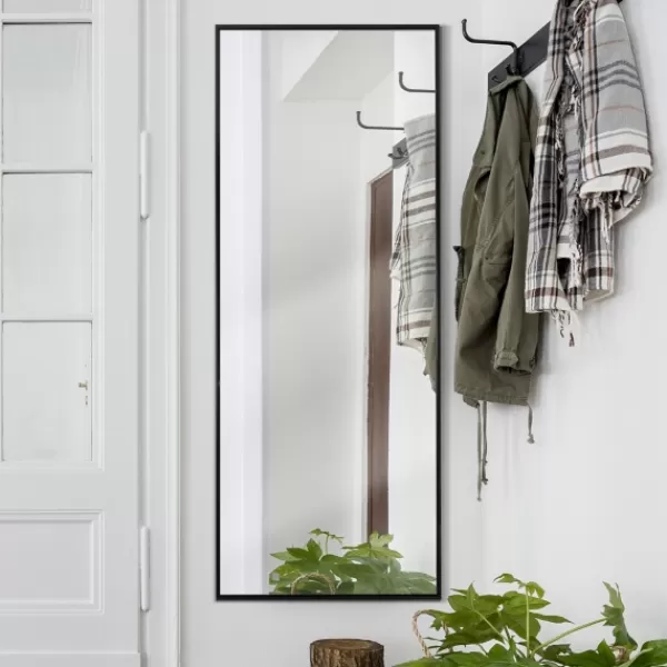 Framed Mirrors-Kirkland's Home Glossy Black Frame Leaning Mirror