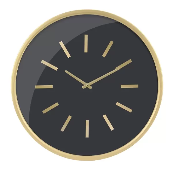 Clocks-Kirkland's Home Gold And Black Modern Wall Clock