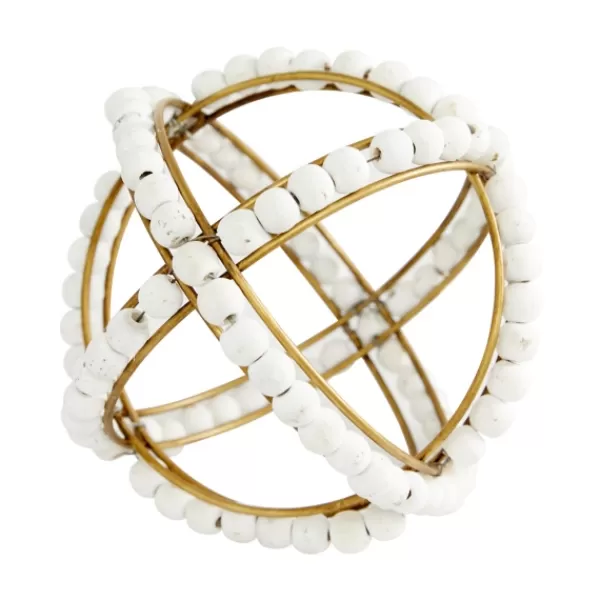 Bowl Filler-Kirkland's Home Gold And Ivory Wooden Bead 2-Pc. Orb Set