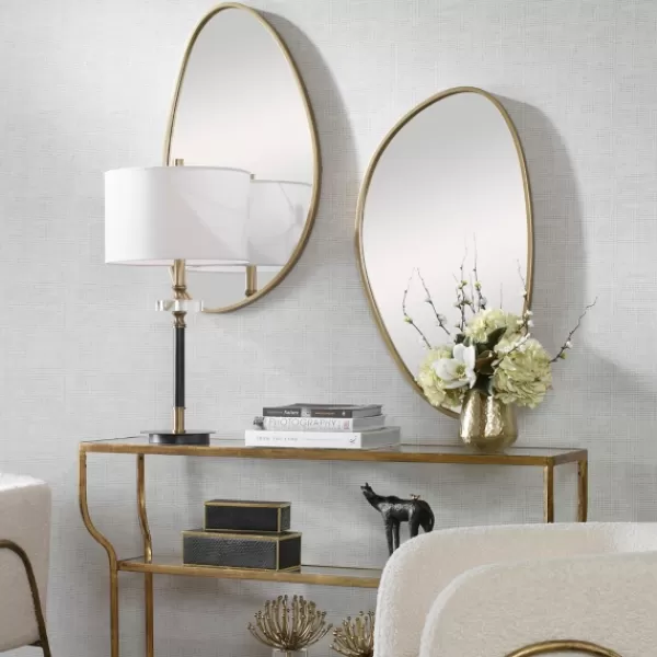 Decorative Mirrors-Kirkland's Home Gold Boomerang Wall Mirror