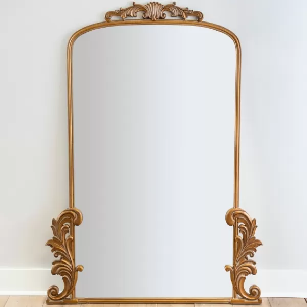 Full Length & Floor Mirrors-Kirkland's Home Gold Bordeaux Ornate Leaner Mirror, 46X63 In.