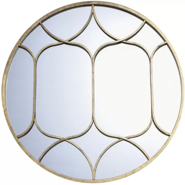 Decorative Mirrors-Kirkland's Home Gold Circular Inset Round Wall Mirror