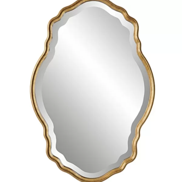 Decorative Mirrors-Kirkland's Home Gold Curved Beveled Frame Mirror