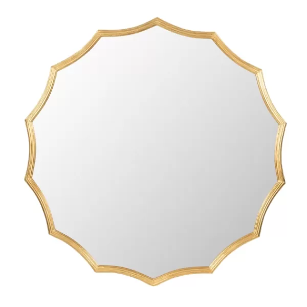 Decorative Mirrors-Kirkland's Home Gold Curved Sunburst Wall Mirror