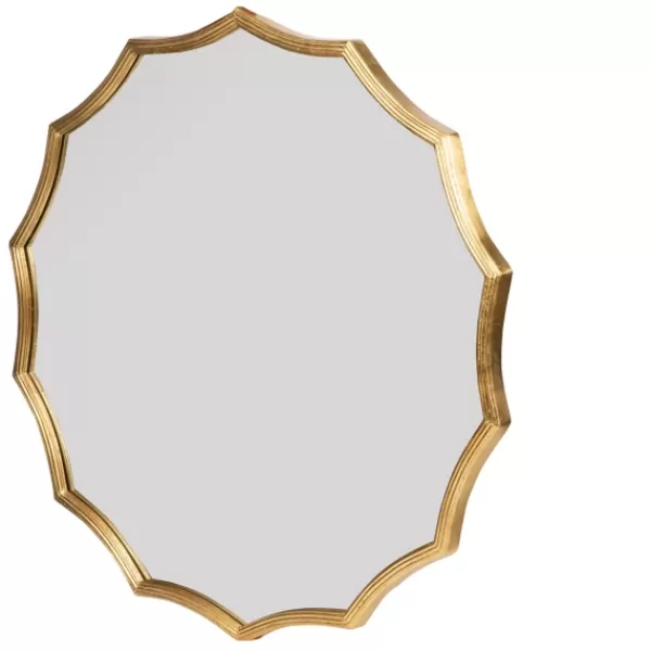 Decorative Mirrors-Kirkland's Home Gold Curved Sunburst Wall Mirror