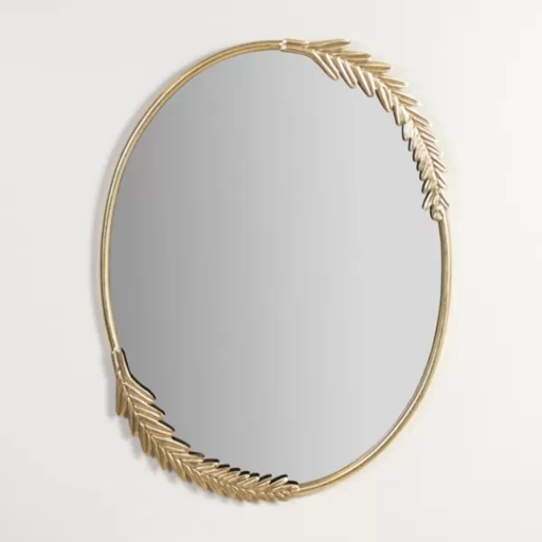 Decorative Mirrors-Kirkland's Home Gold Finish Oval Wreath Mirror