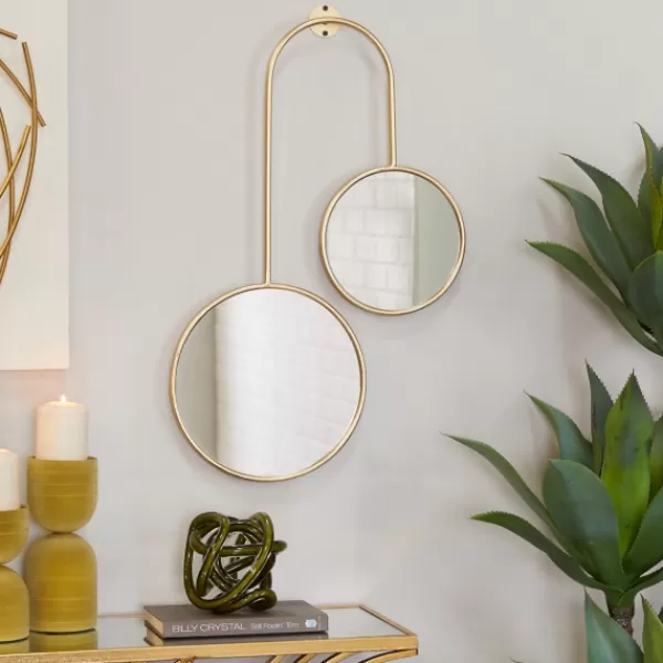 Decorative Mirrors-Kirkland's Home Gold Ingrid Metal Modern Wall Mirror