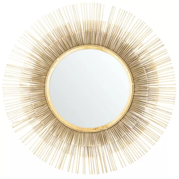 Decorative Mirrors-Kirkland's Home Gold Layered Burst Frame Round Wall Mirror